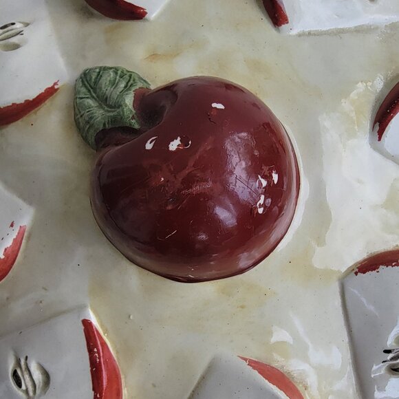 Vintage Apple pie plate with cover -ceramic - Picture 3 of 7